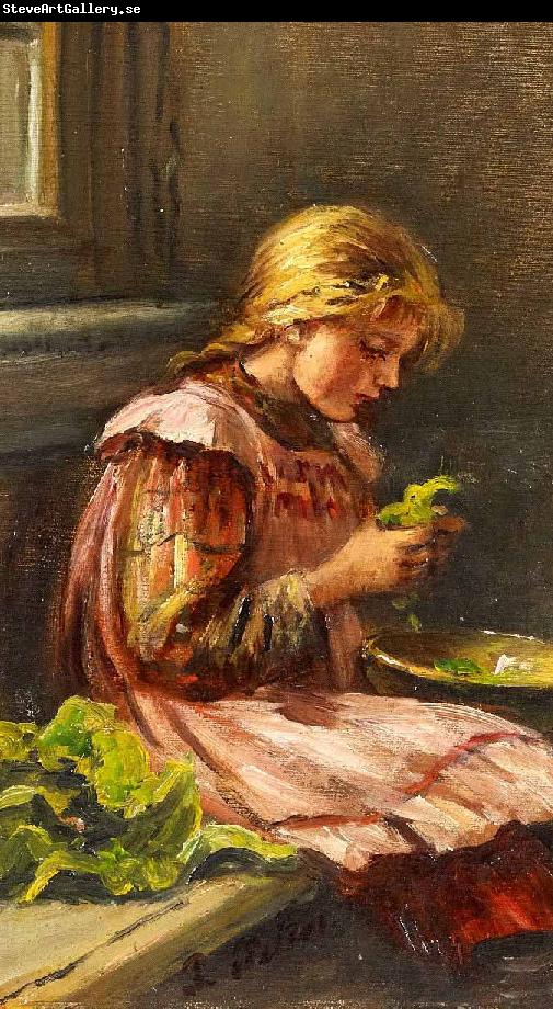 Giacinto Diano Girl cleaining lettuce